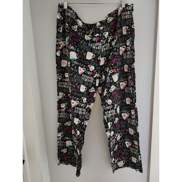 Women Coffee Graphic Lounge Pajama Pant-Pull On -No Drawstring Size 2x (18w-20w) - Picture 1 of 7